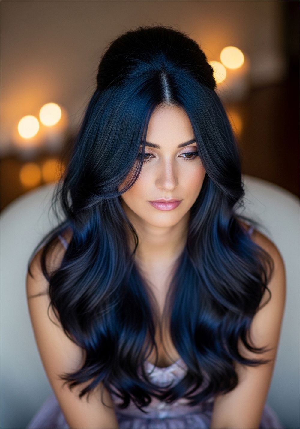 Velvet Night Half-Up Layers