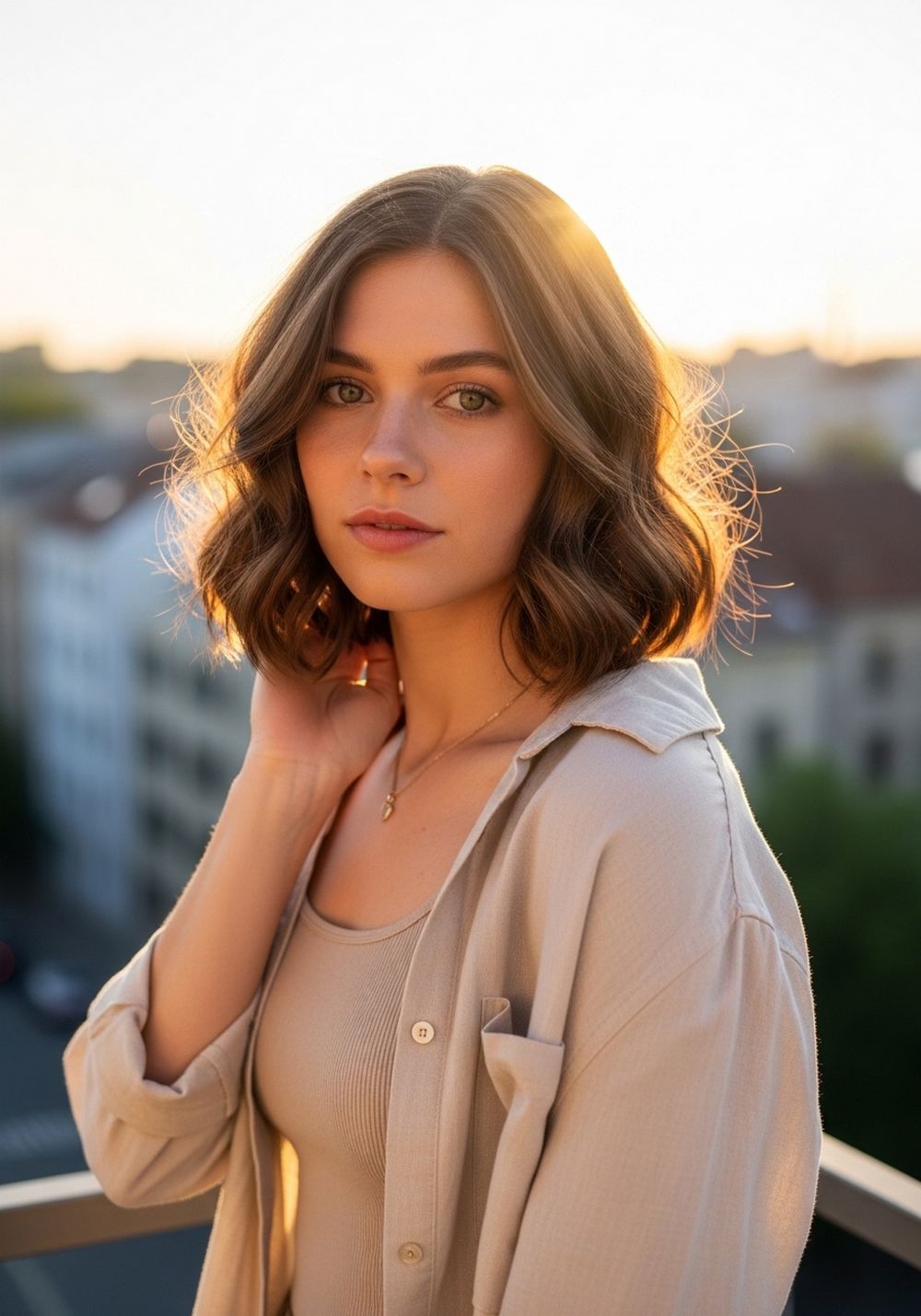 Airy Textured Blunt Lob Soft Bend Hairstyle