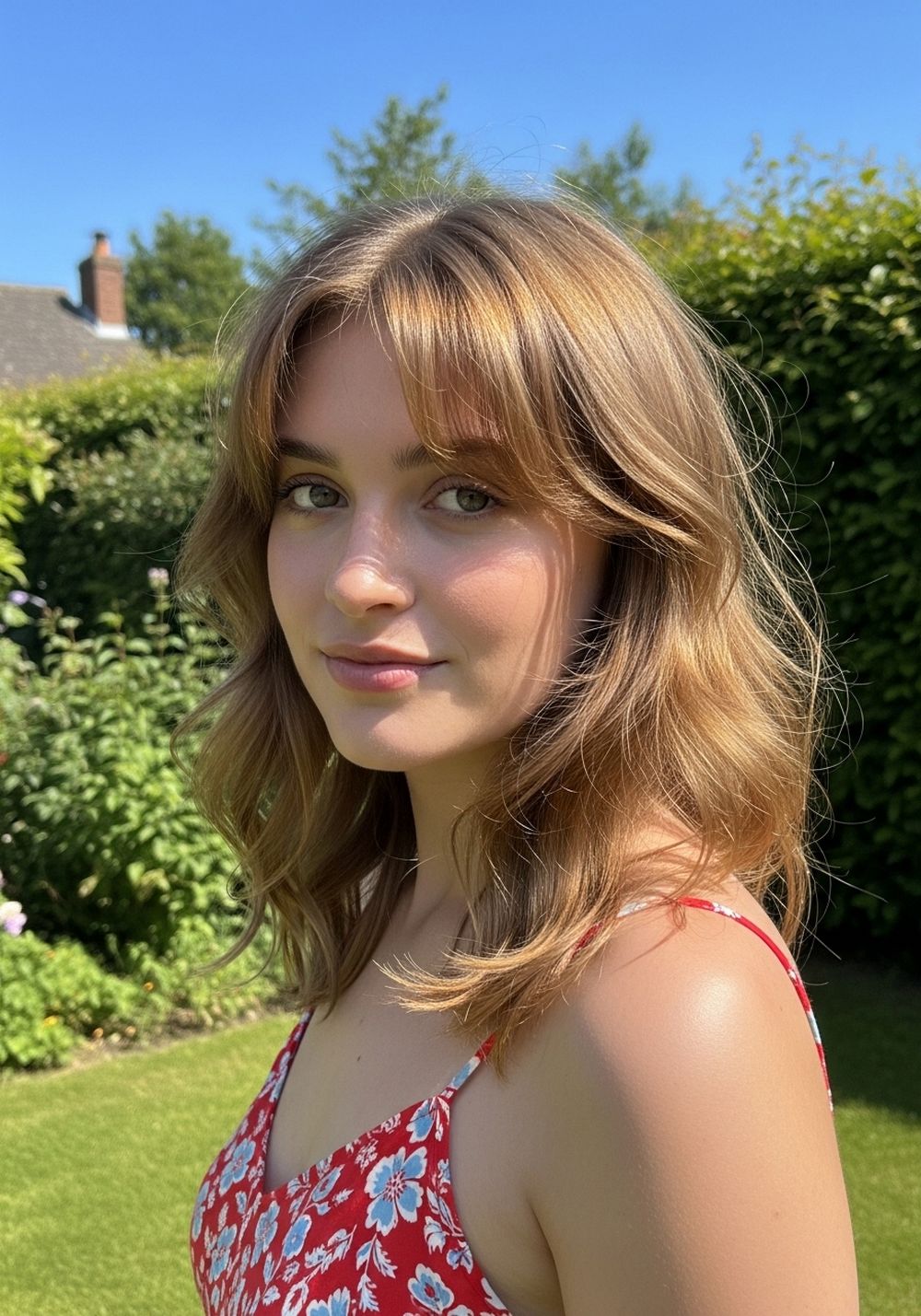 Beachy Layered Waves with Curtain Bangs Hairstyle