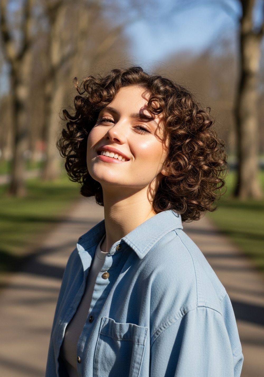 Big Bouncy Robe-Belt Curls Hairstyles