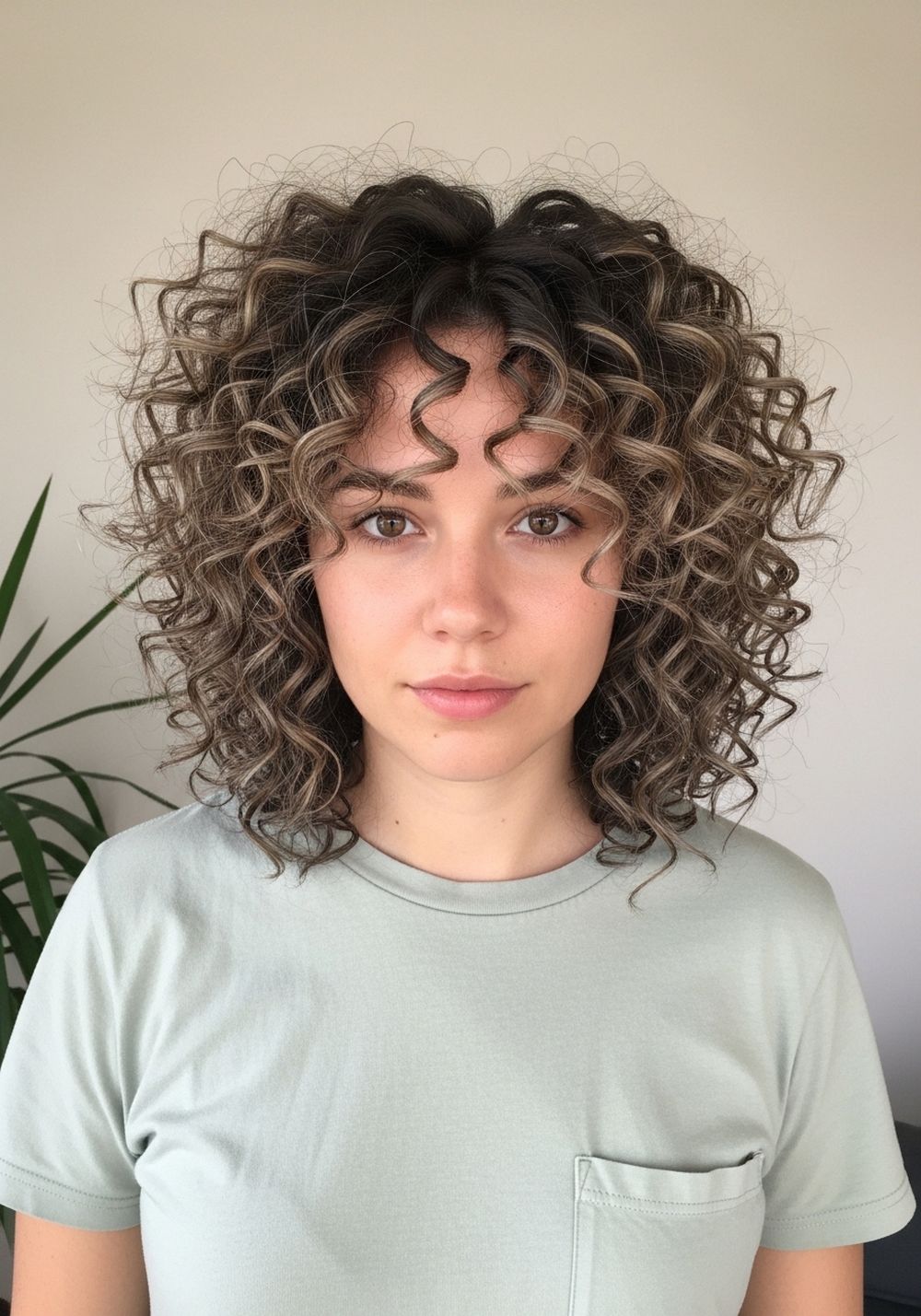 Defined Curly Ashy Bronde Melt