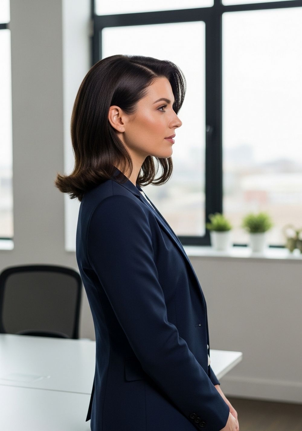 Flipped-Out Office Brunette Blowout