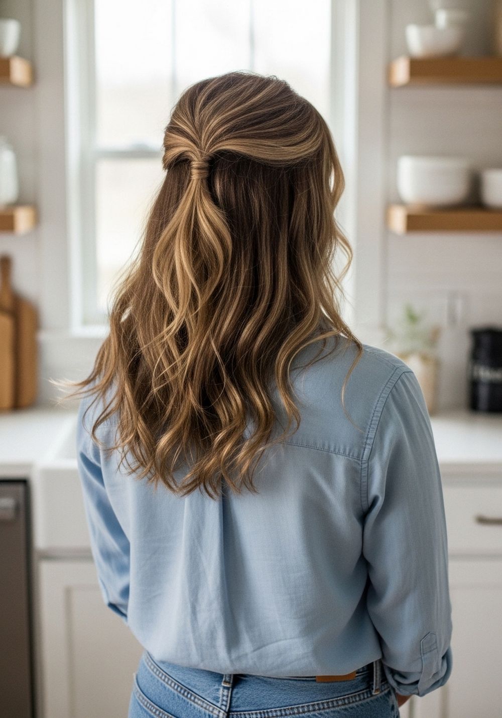 Half-Up Beachy Waves