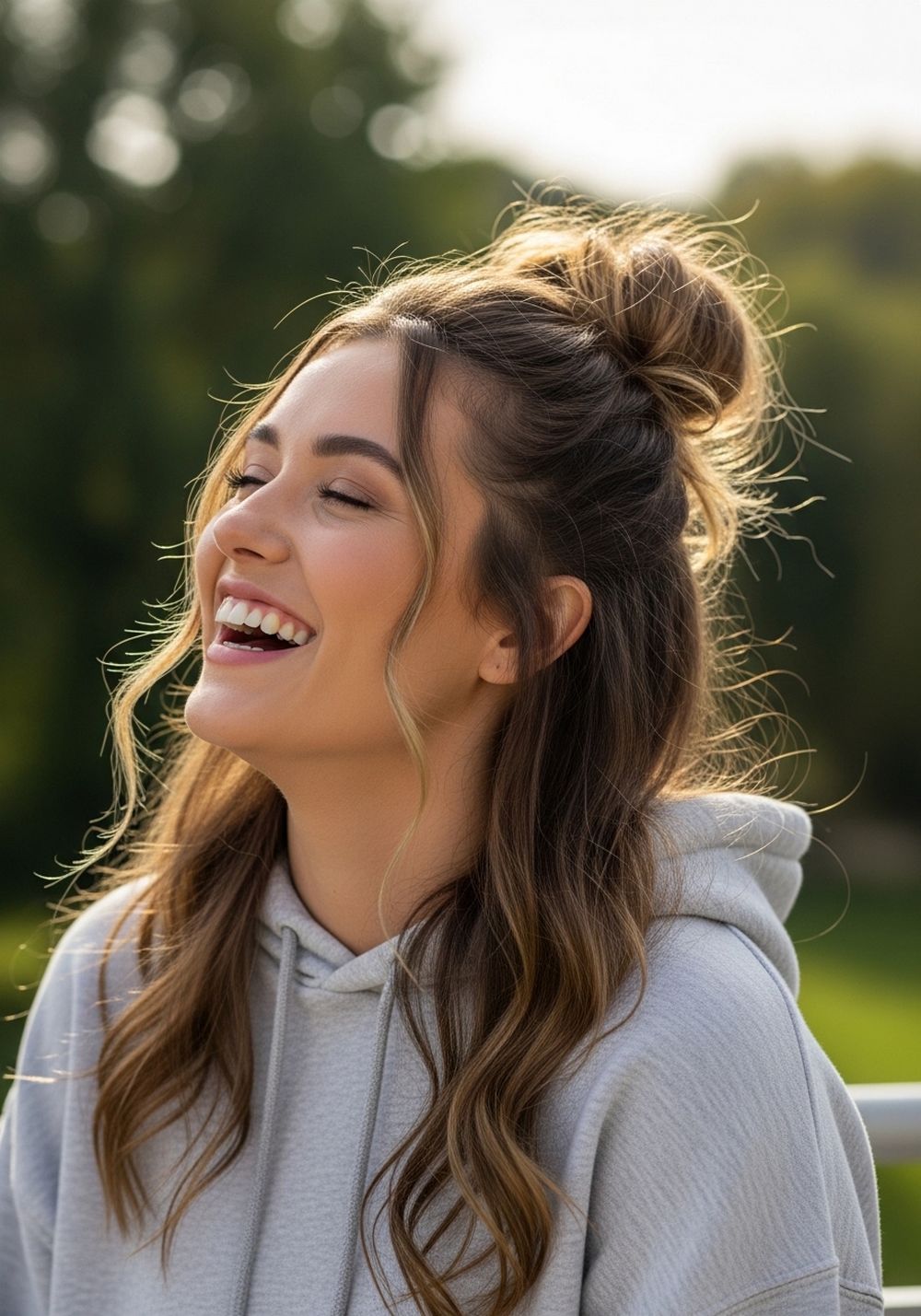 High Lazy Bun Hairstyle