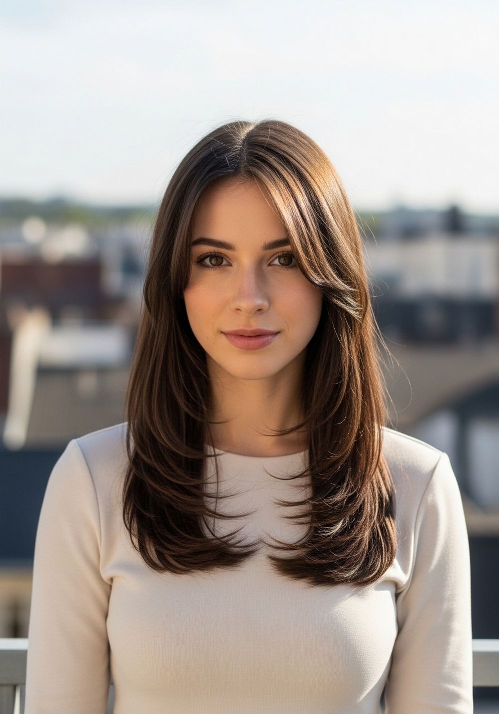 Long Layered Sweep with Side Bang Hairstyle