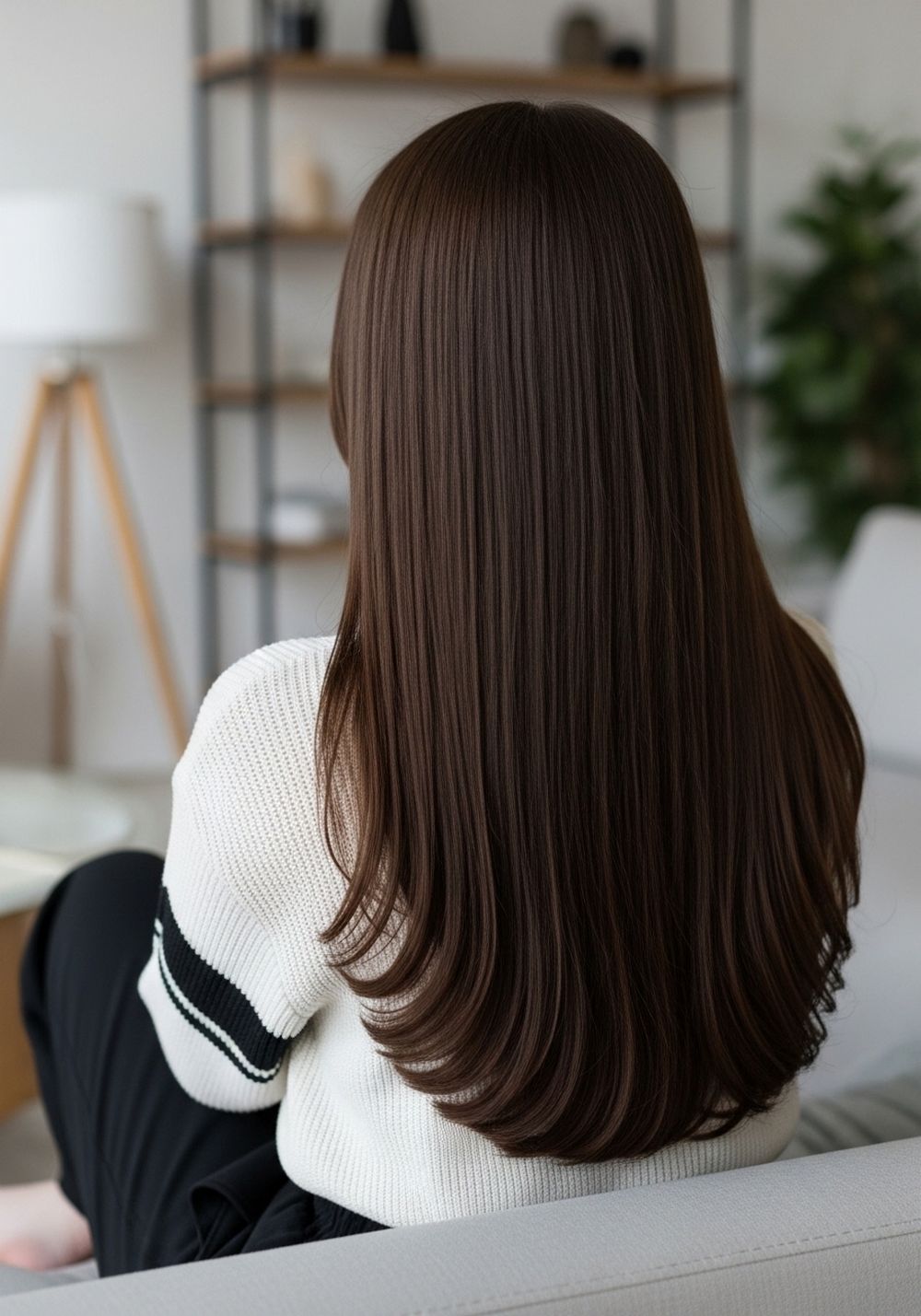 Long Luxe Glassy Brunette Blowout