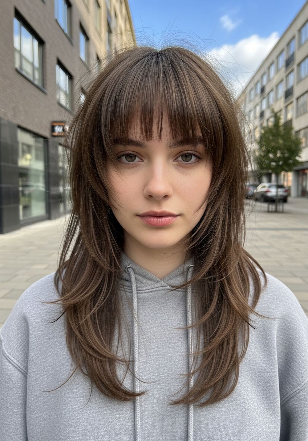 Long Wolf Cut With Shaggy Fringe Hairstyle