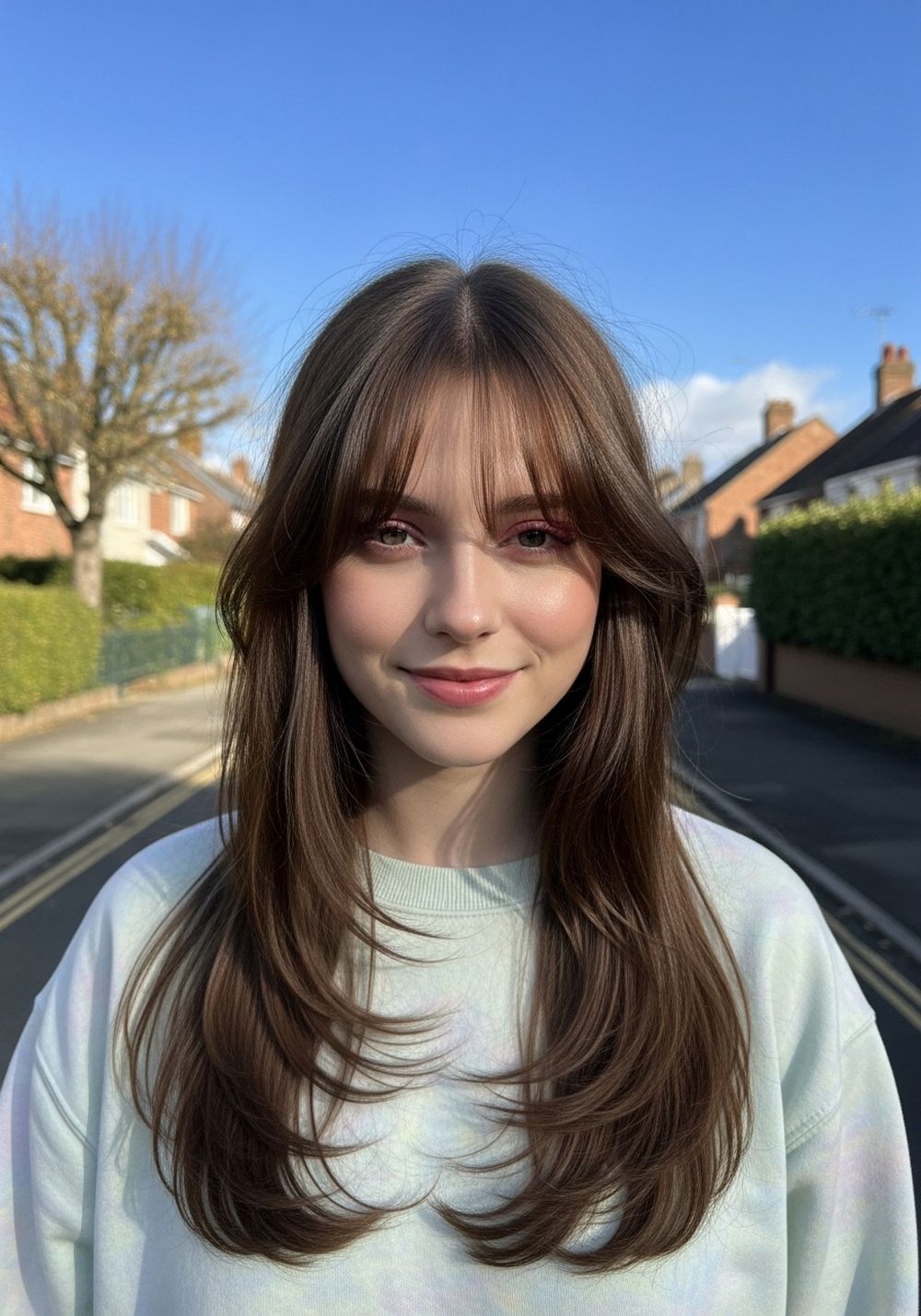 Long Wolf Cut With Wispy Bangs Hairstyle