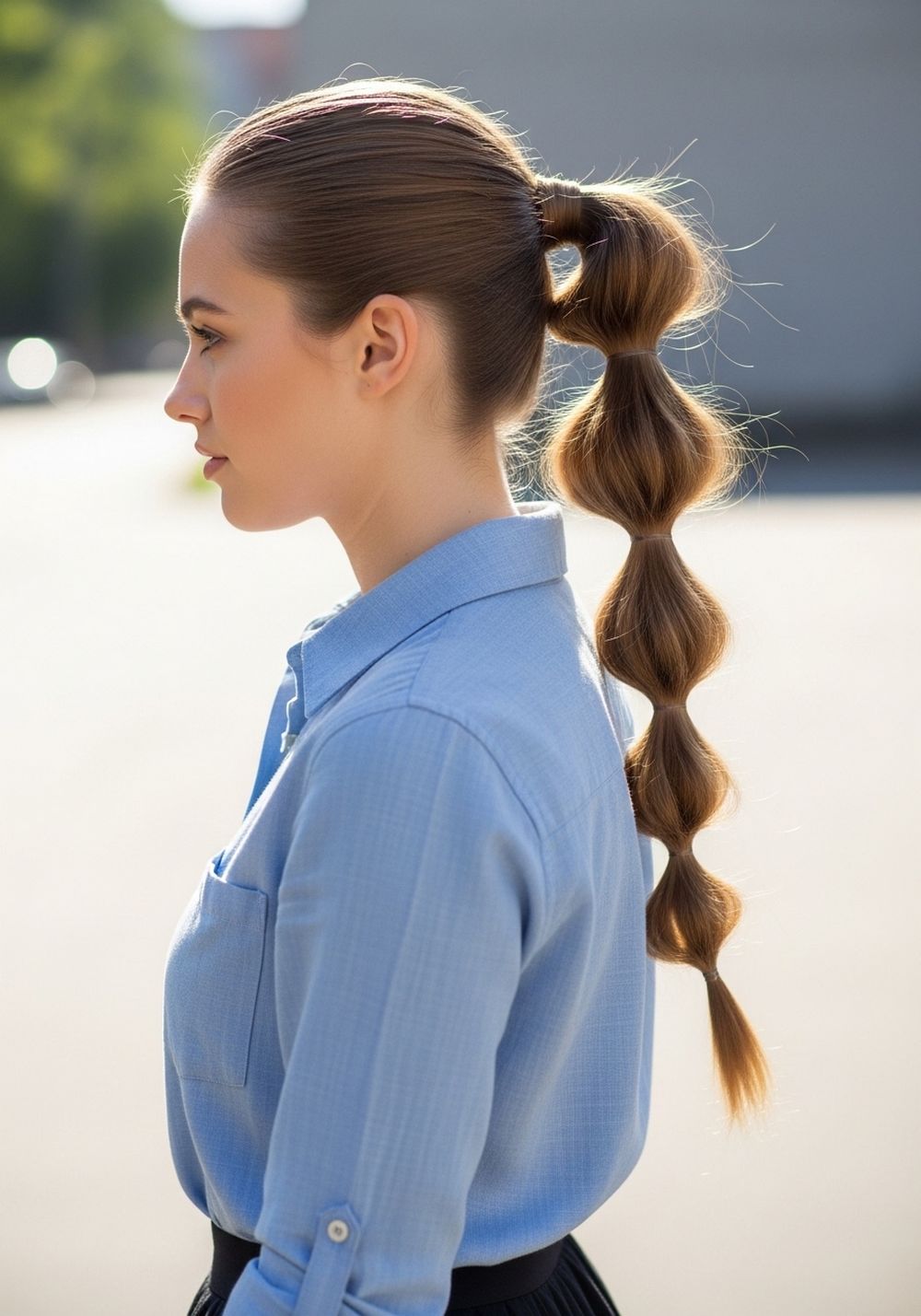 Low Bubble Pony Hairstyle