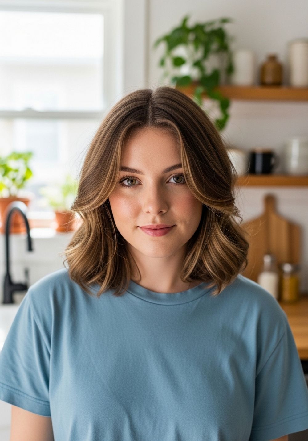 Medium-Length Butterfly Layers Flipped-Out Blowout Hairstyle