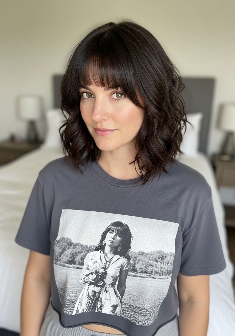 Piecey Textured Bob with Curtain Bangs