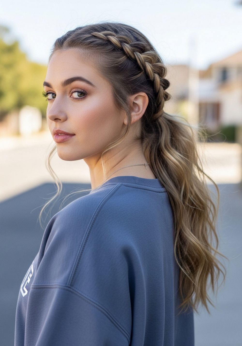 Side Braid Ponytail Hairstyle