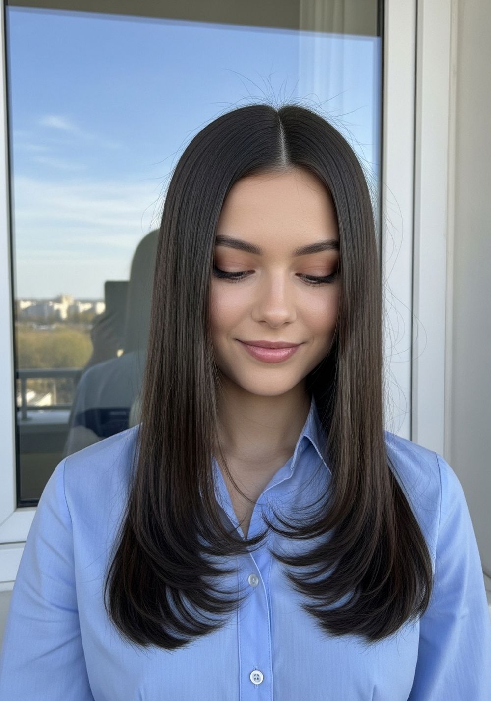 Sleek Long Wolf Cut With Tucked Ends Hairstyle