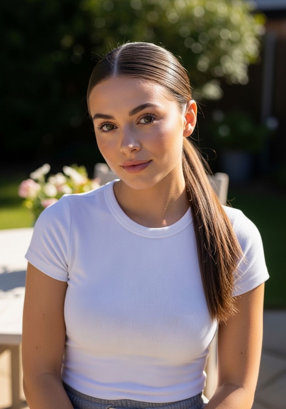 Sleek Round Layered Ponytail Hairstyle
