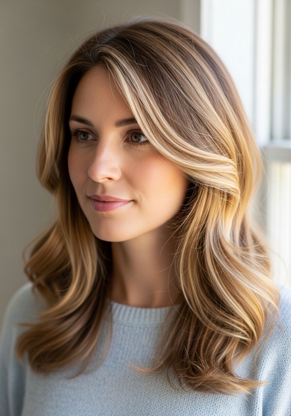 Soft Honey Balayage Waves