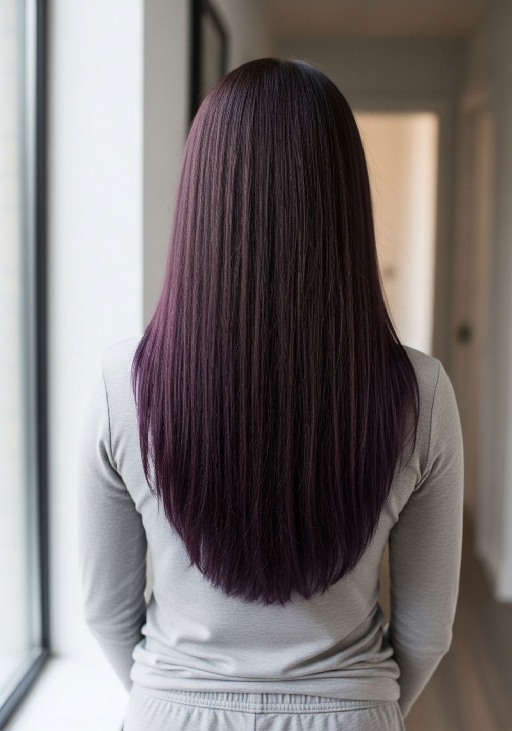 Subtle Plum Sheen for Dark Brunettes
