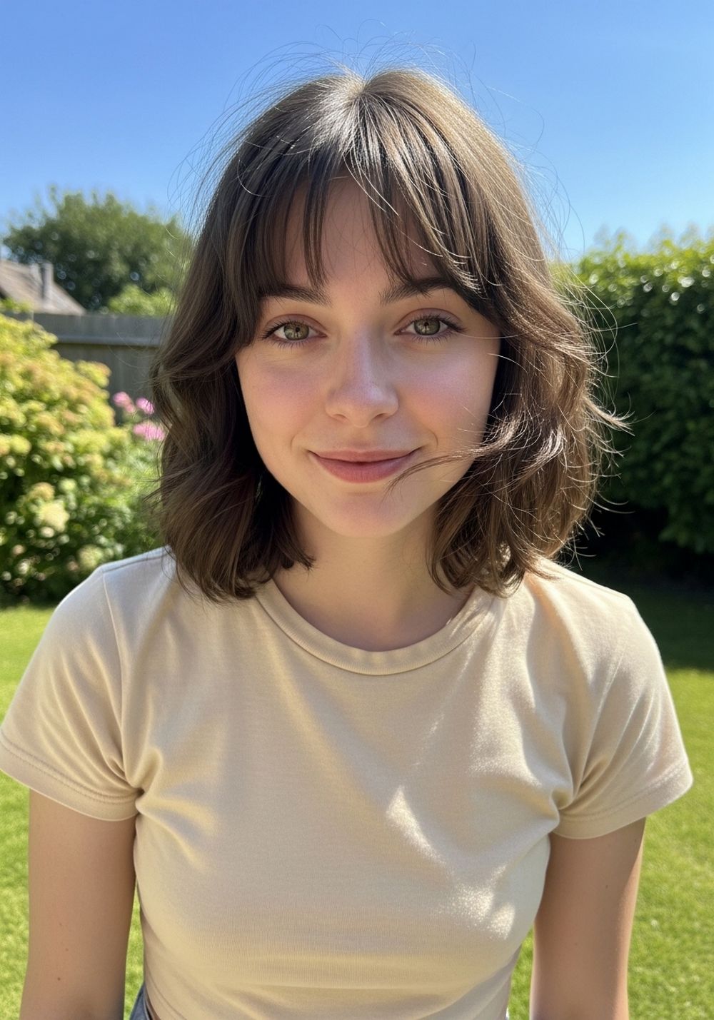 Textured Layered Lob with Grown-Out Bangs Hairstyle