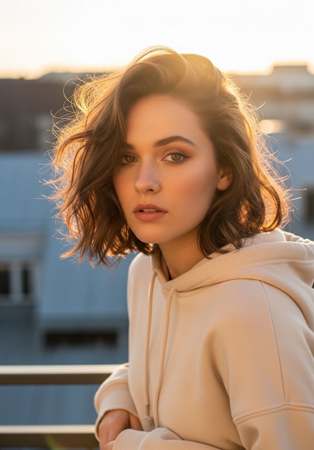 Tousled Undone Blunt Lob Soft Bend Hairstyle