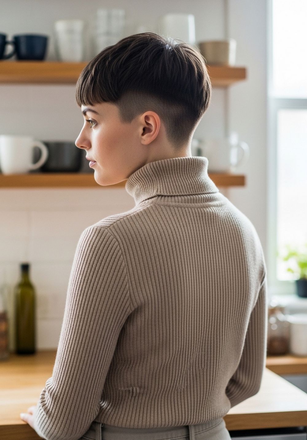 Undercut Turtleneck Crop
