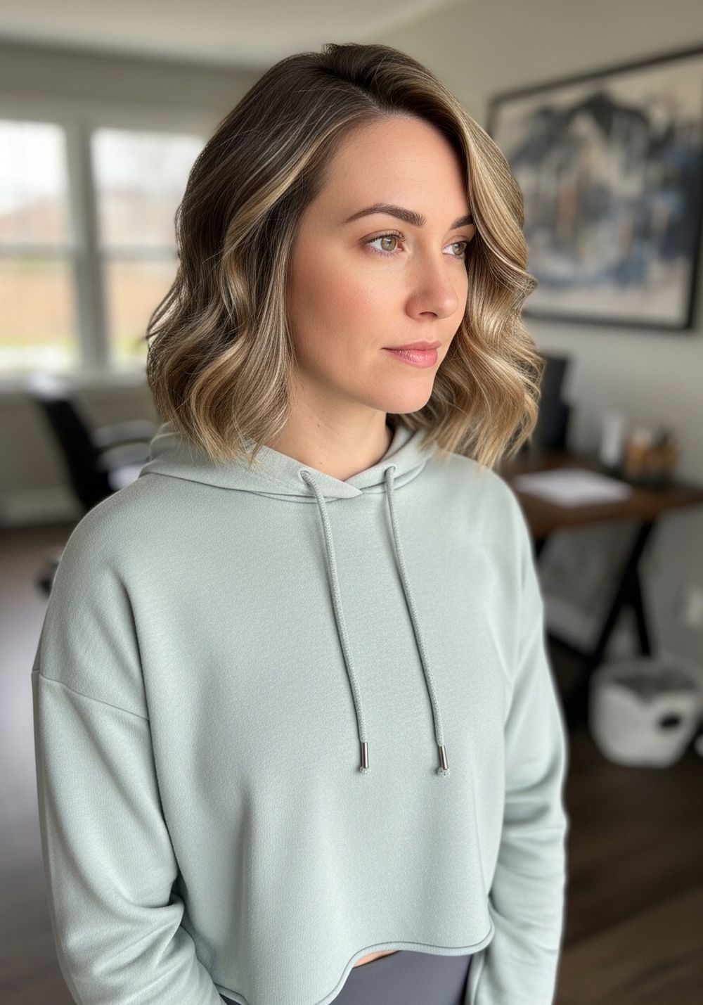 Undone Waves Bob with Deep Side Part