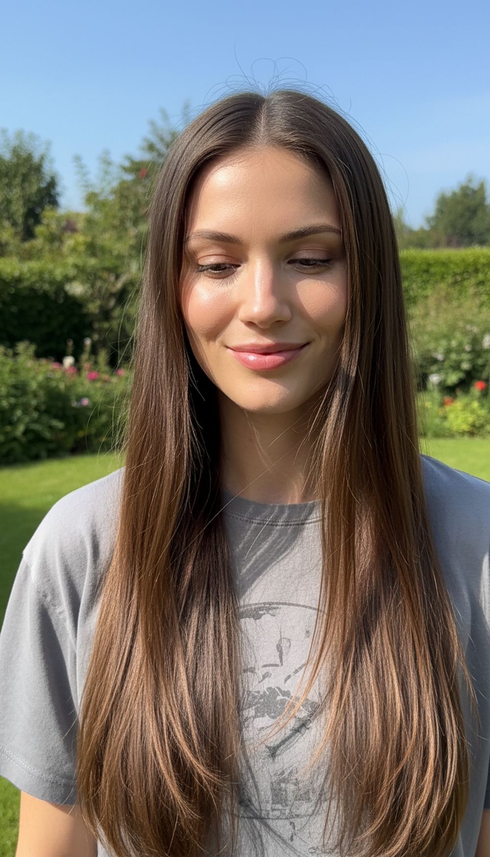 Waist-Length Center Part Hairstyles