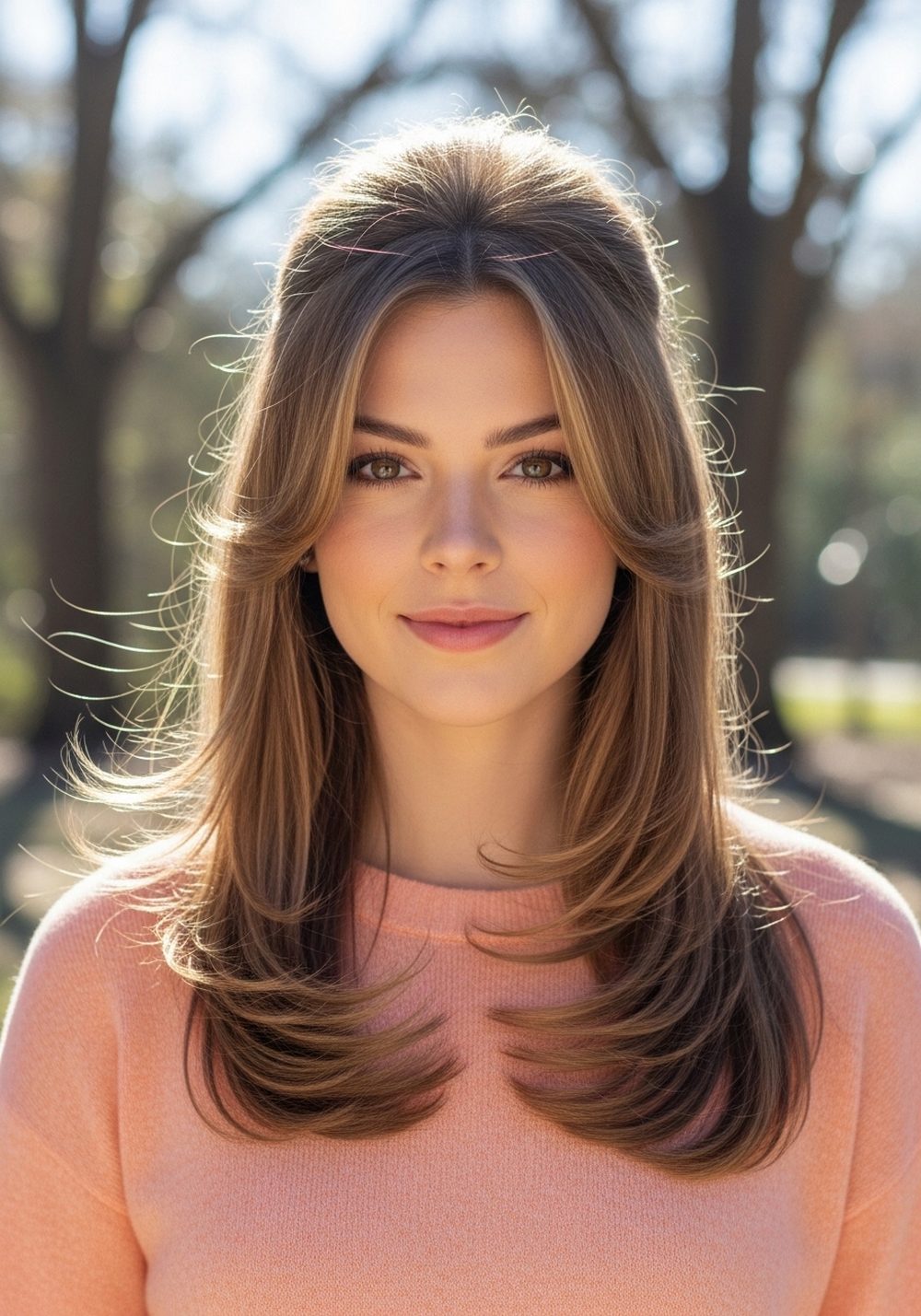 Airy Crown Butterfly Layer Hairstyle