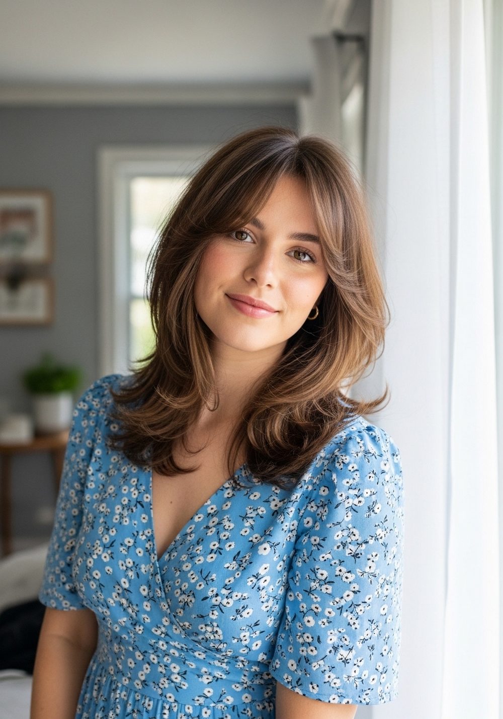Airy Layers With Soft Curtain Bangs Hairstyle