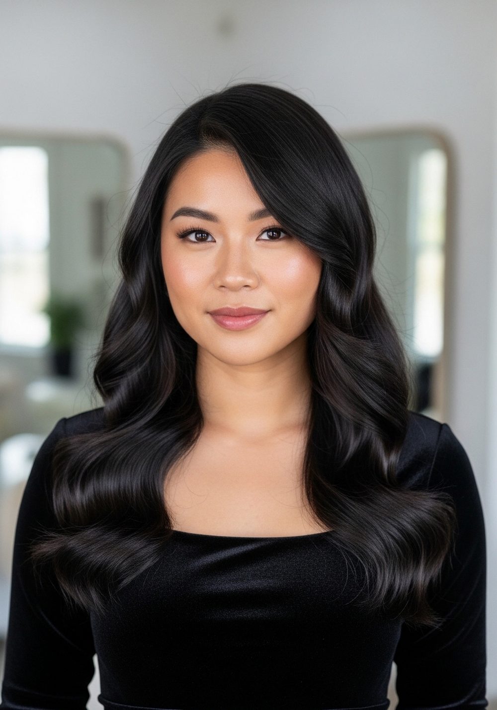 Black Velvet Classic Sweep Angel Waves Hairstyle