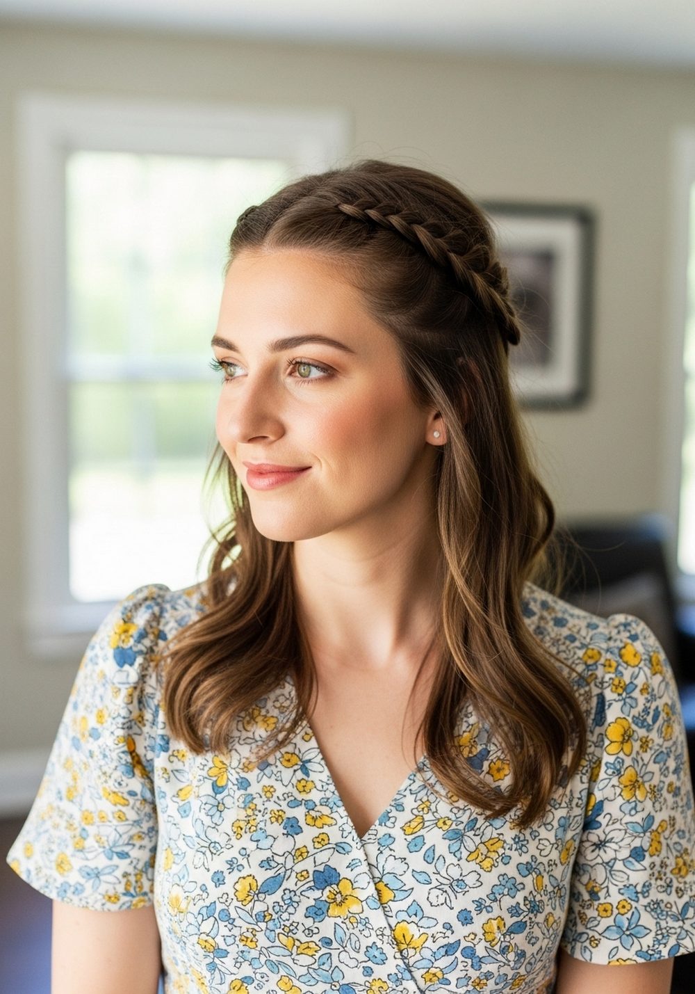 Braided Volume Crown Half-Up Hairstyle
