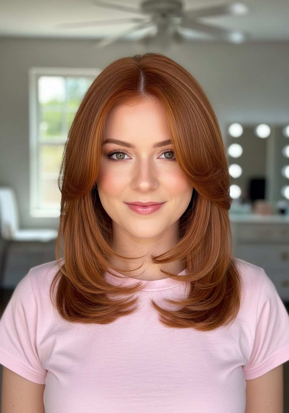 Bright Amber Red Hairstyle