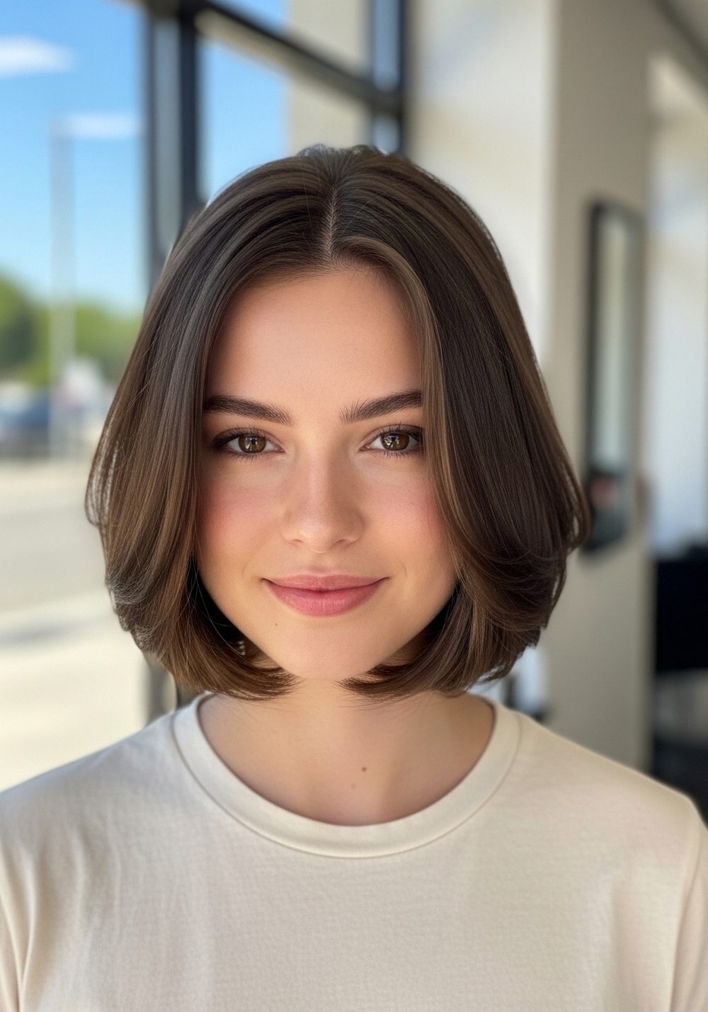 Chin-Length Airy Swing Bob Hairstyle