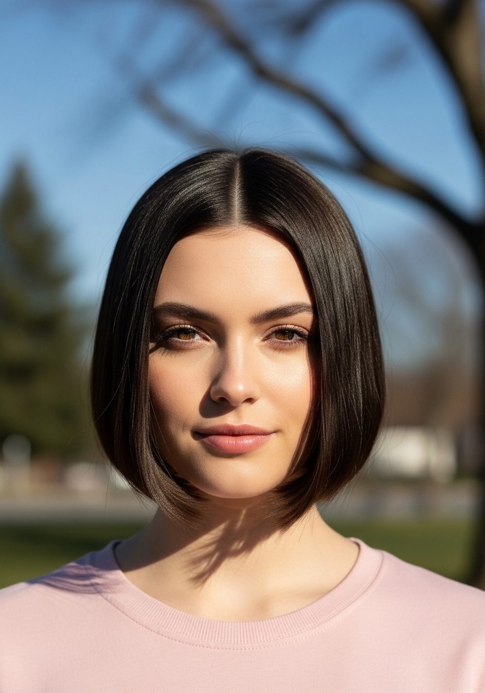 Chin-Length Sleek Pageboy Hairstyle