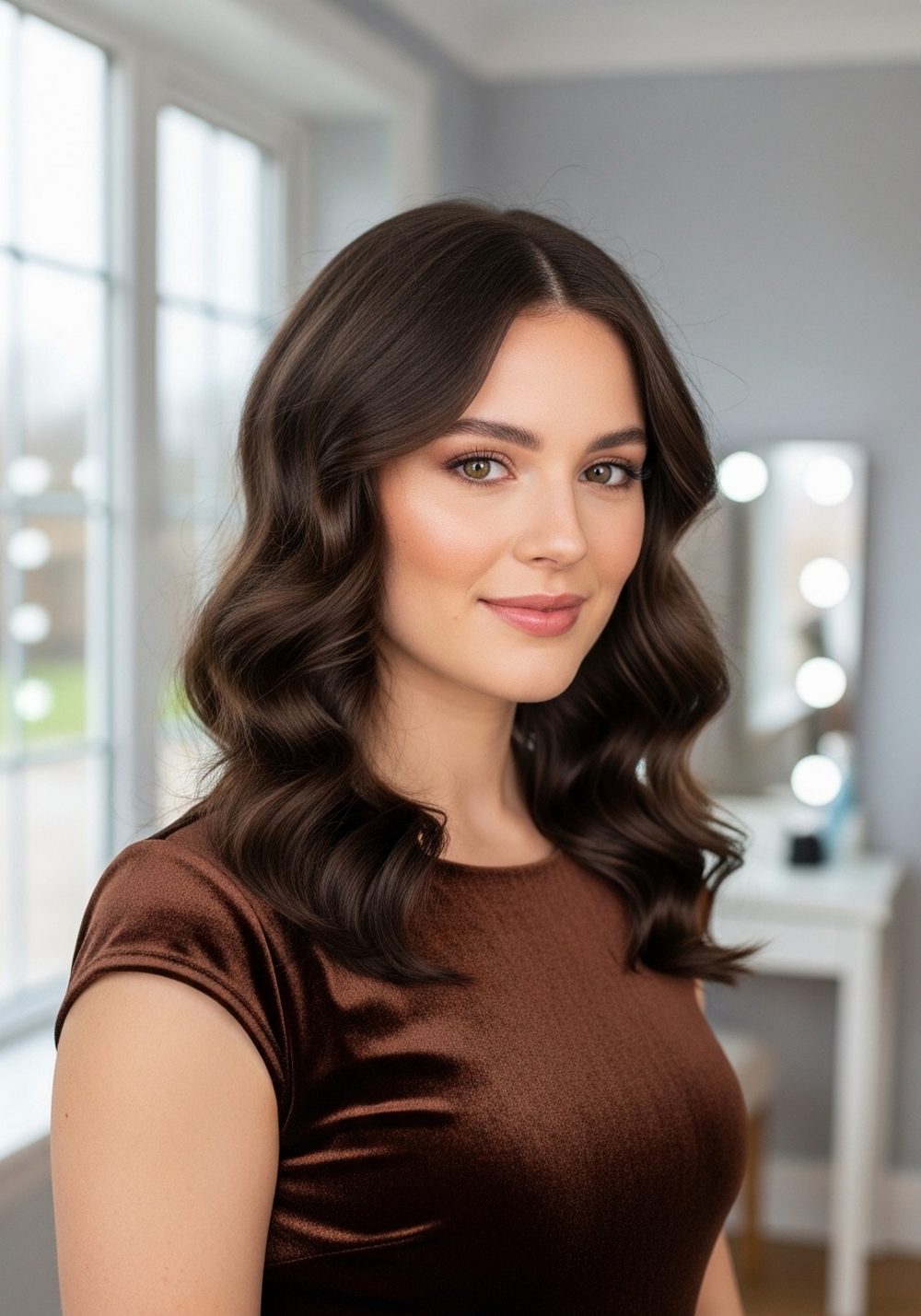 Chocolate Velvet Soft Bounce Angel Waves Hairstyle