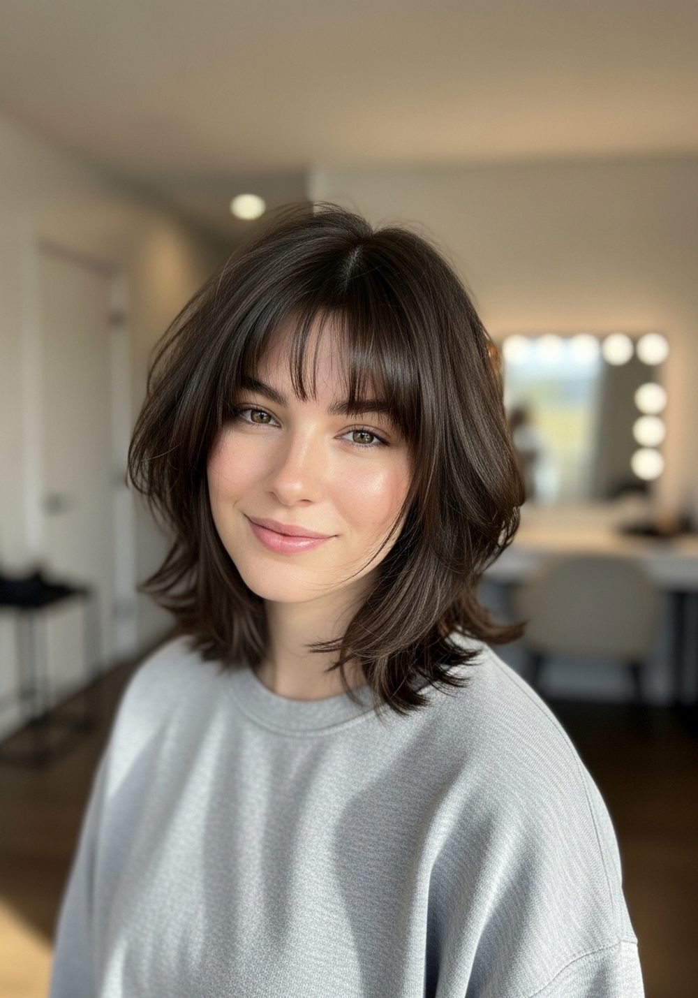 Choppy Mid-Length Salted Wolf Cut Hairstyle