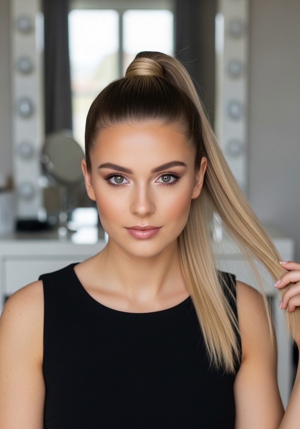 Classic Black Cocktail Party Dress Hairstyle