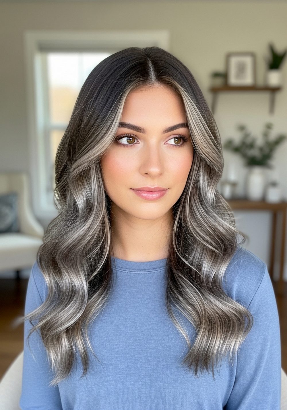 Cool Brown Soft Wave Hairstyle