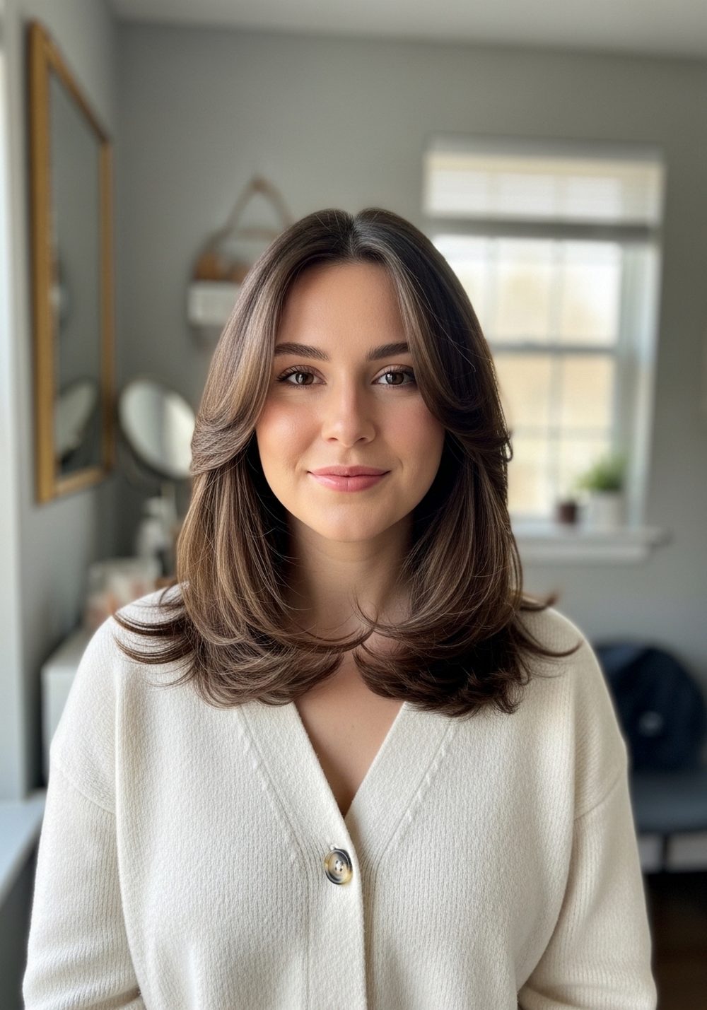 Cozy Center Part Butterfly Layers Hairstyle