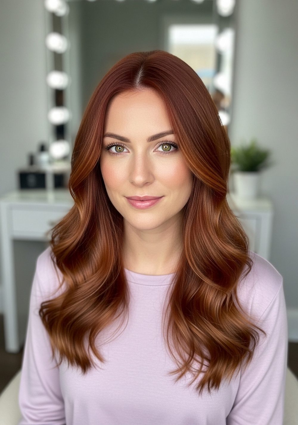Creamy Auburn Root Melt Hairstyle