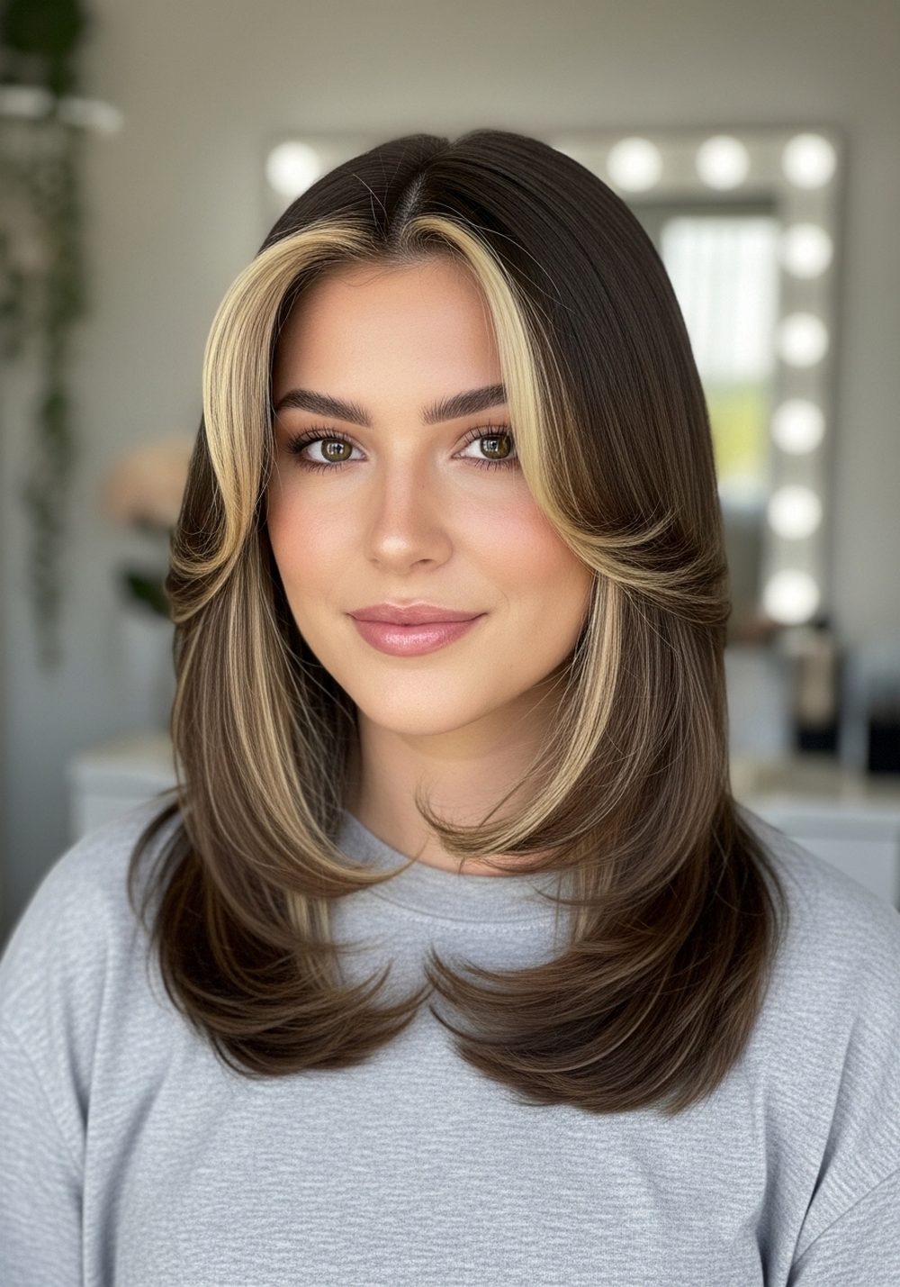 Creamy Toffee Face Frame Brunette Hairstyle