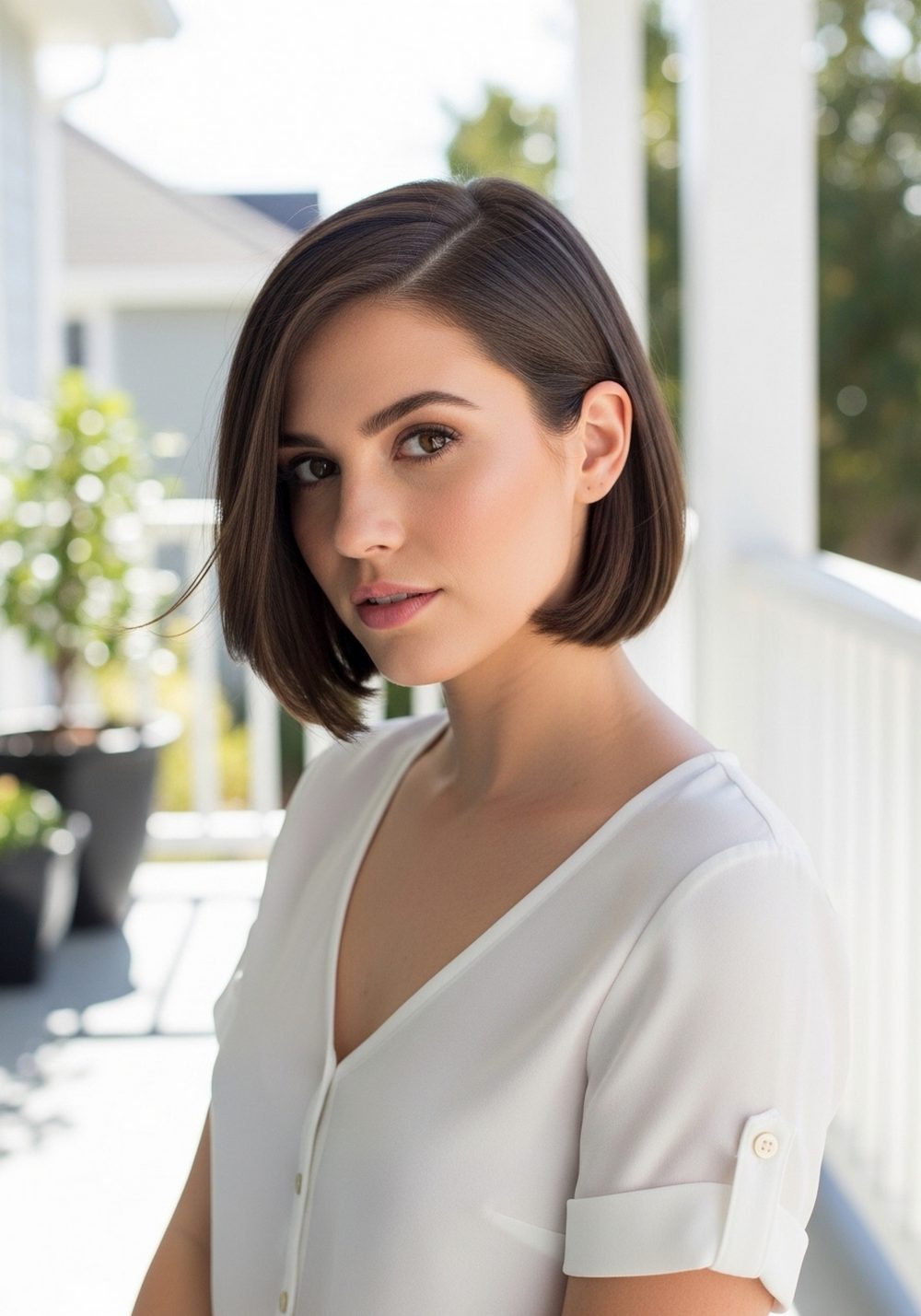Deep Side Part Pageboy Bob Hairstyle