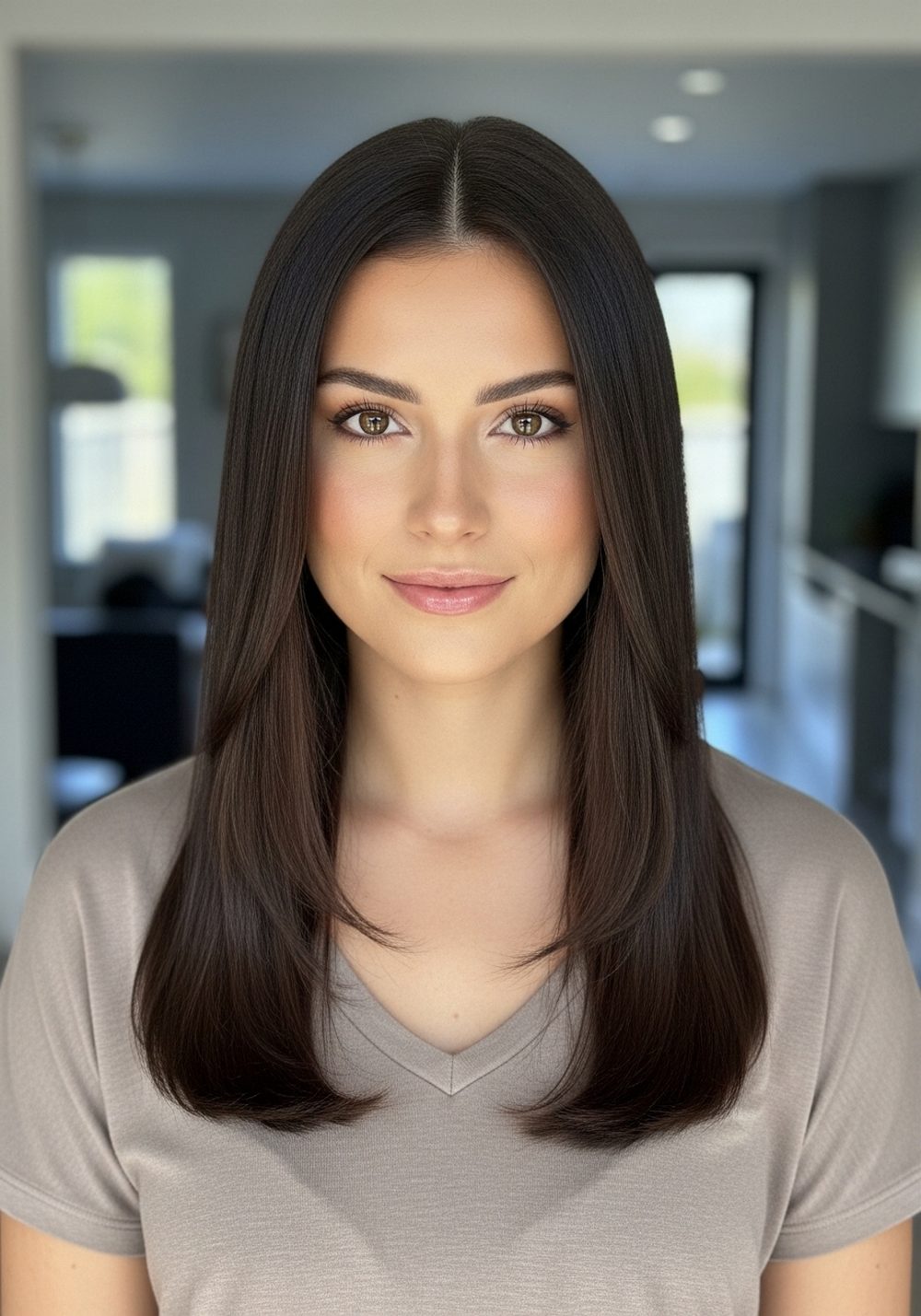 Deep Toffee Gloss Brunette Hairstyle
