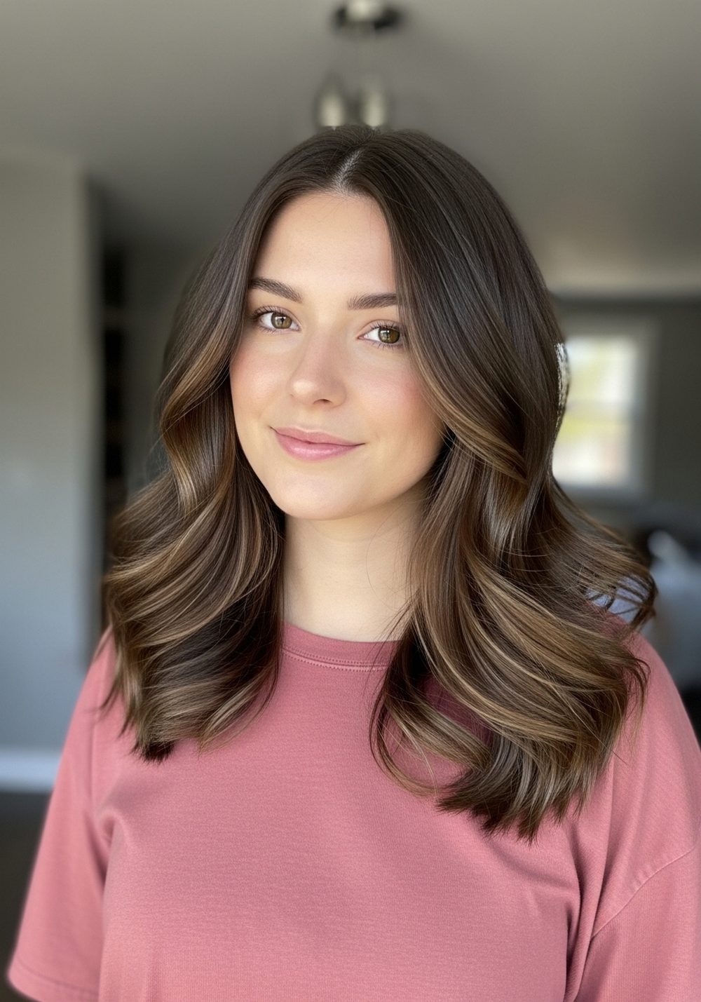 Dimensional Mushroom Brown Waves Hairstyle