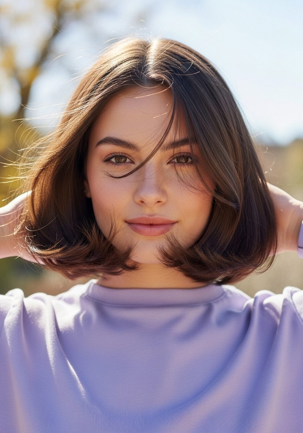 Flipped-End Feathered Collarbone Layers Hairstyle