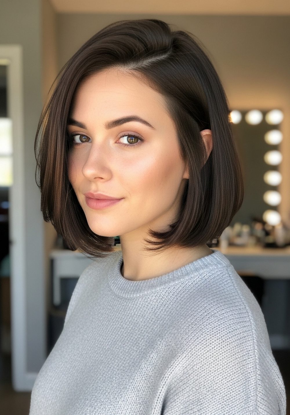 Gentle A-Line Swing Bob Hairstyle