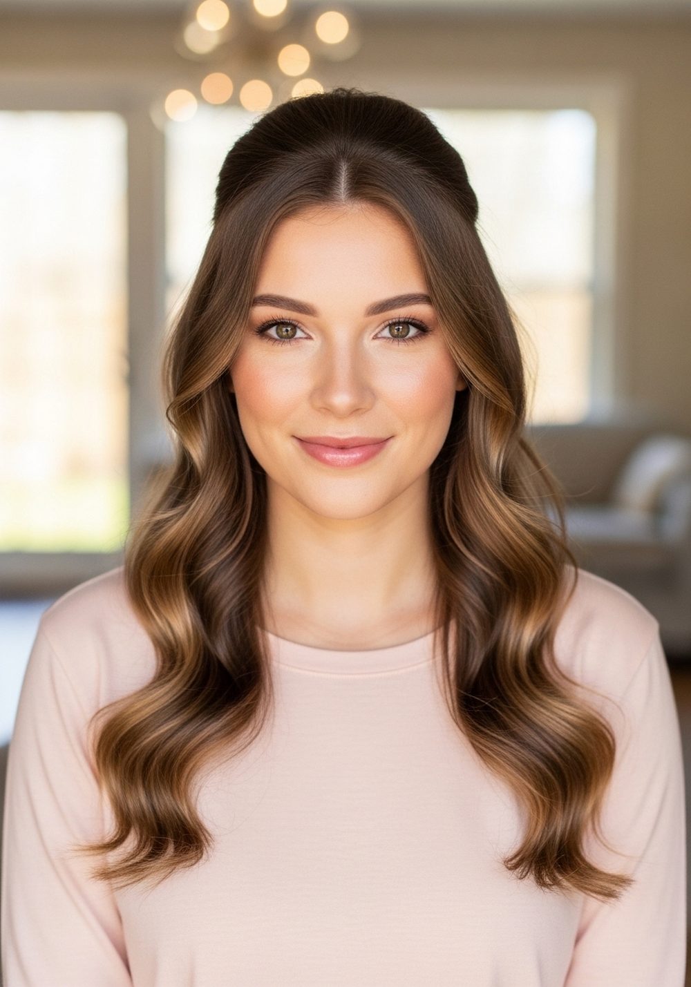 Half-Up Mermaid Waves Hairstyle