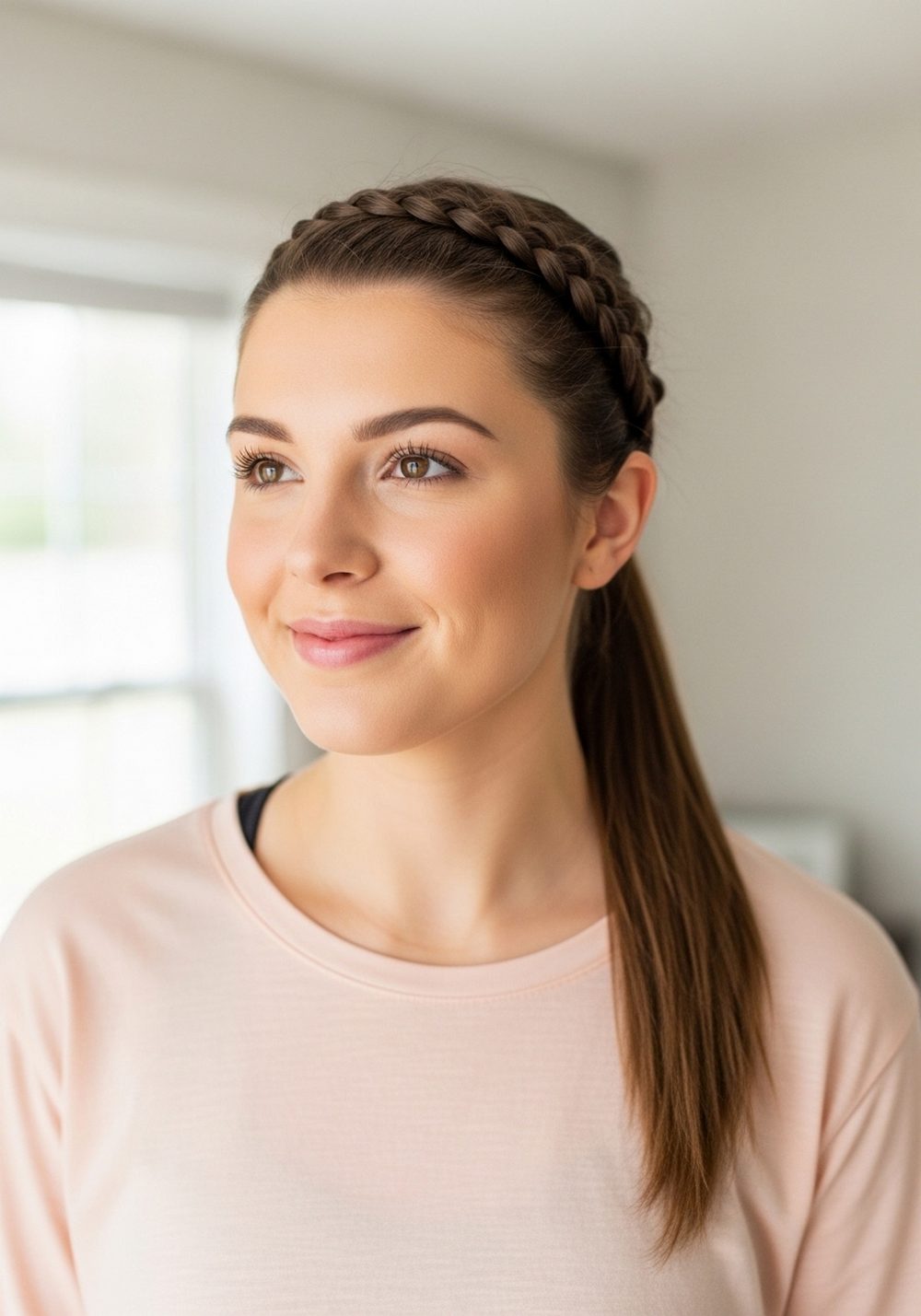 Headband Braid Ponytail Hairstyle