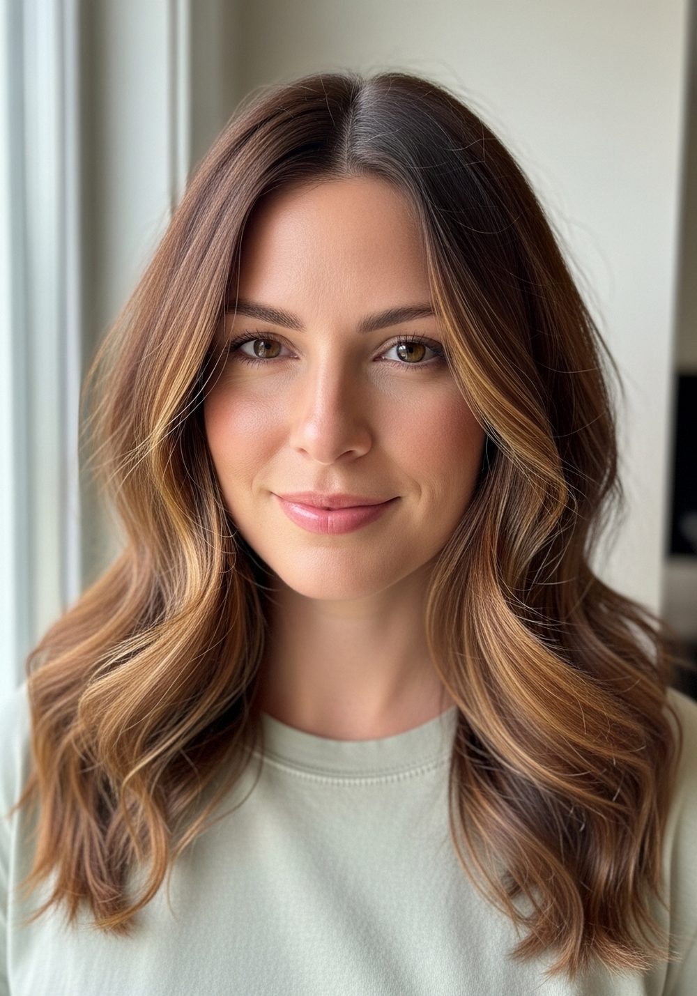 Honey Auburn Ribbon Blend Hairstyle