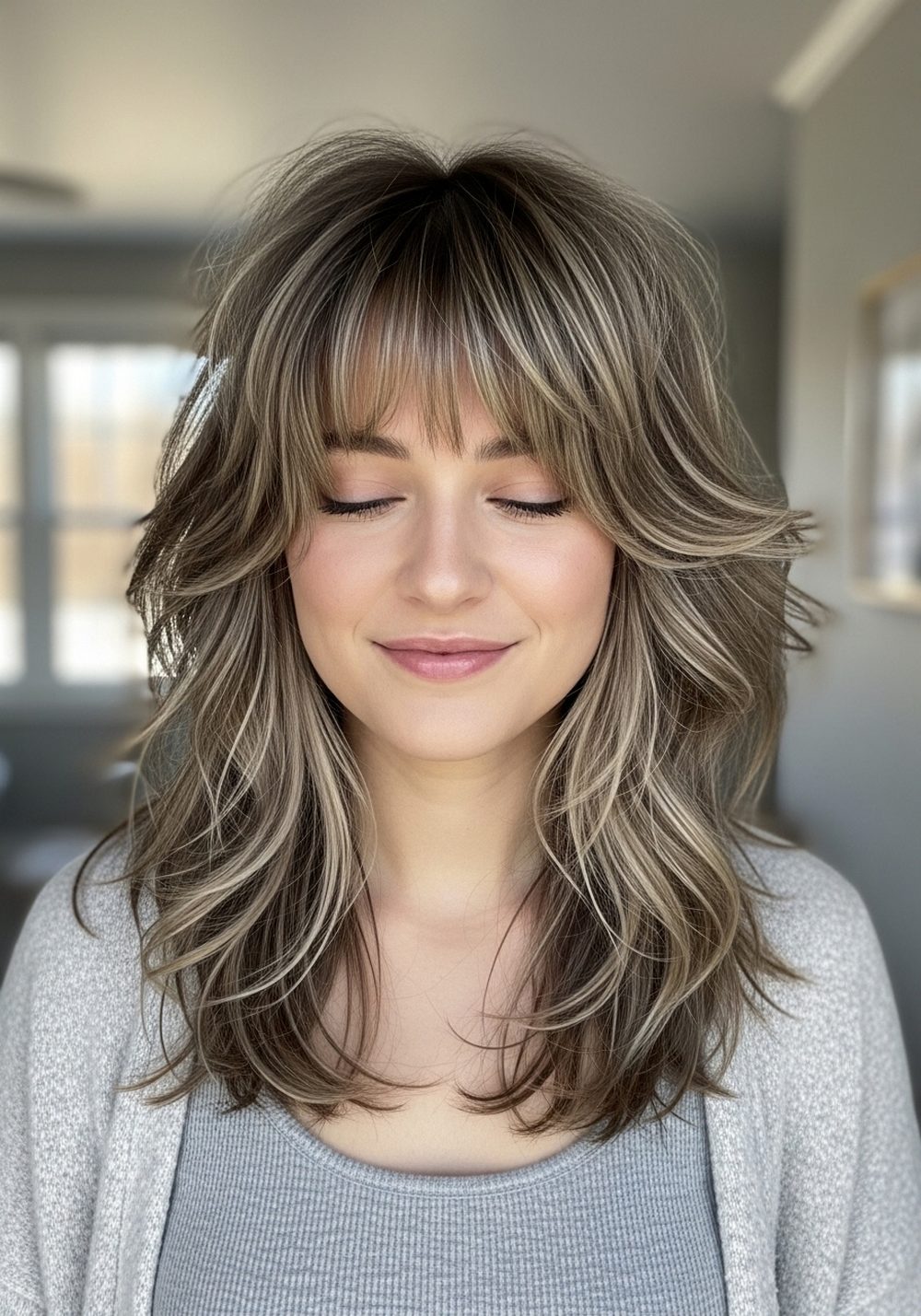Icy Highlighted Shag Hairstyle