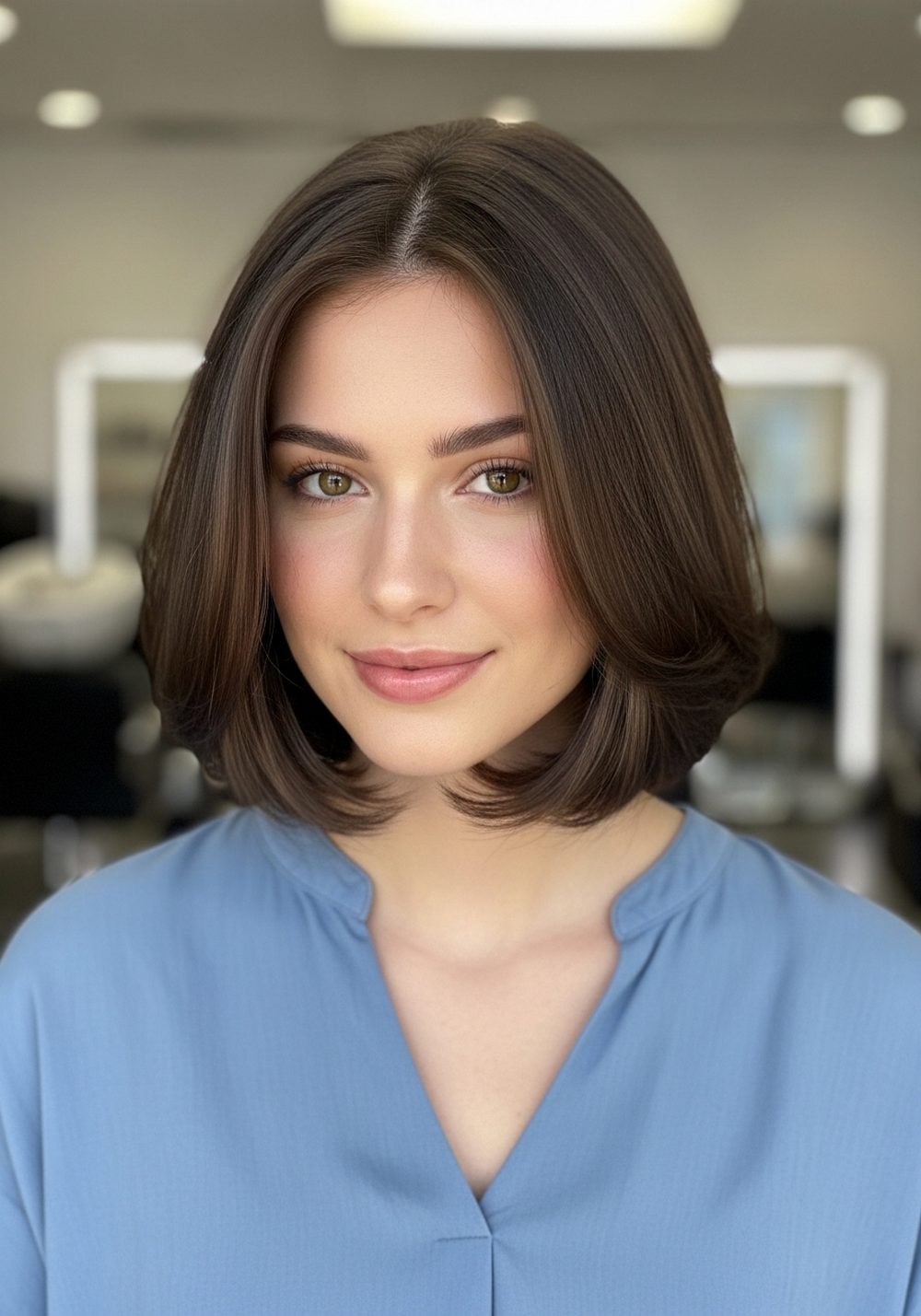 Jawline Framing Swing Bob Hairstyle