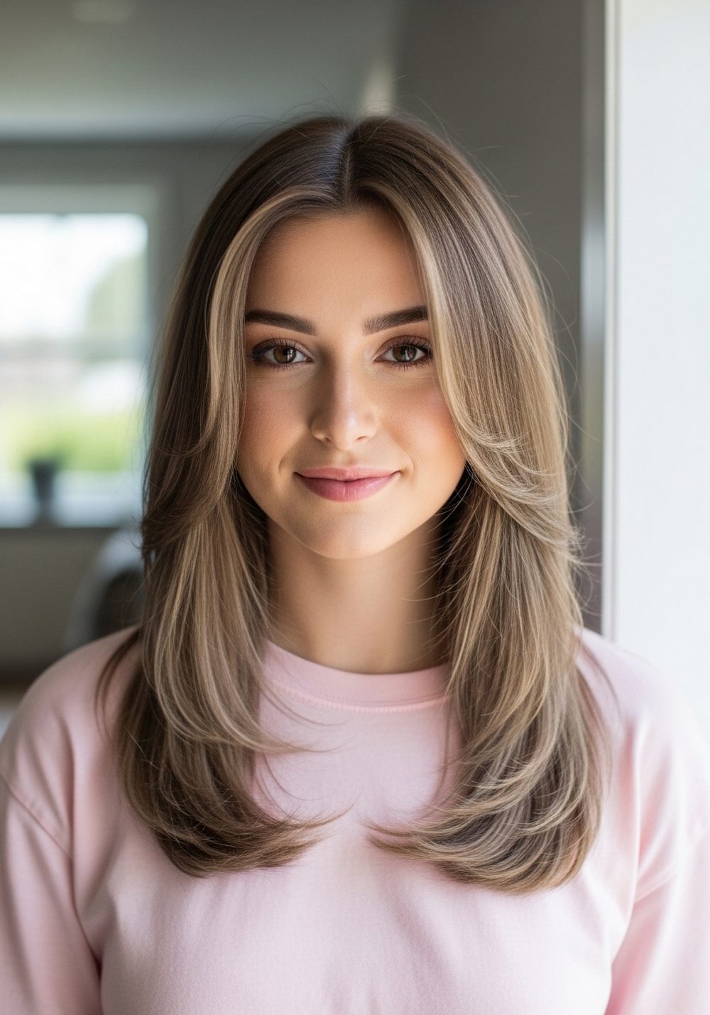 Light Ash Brown Money Piece Hairstyle